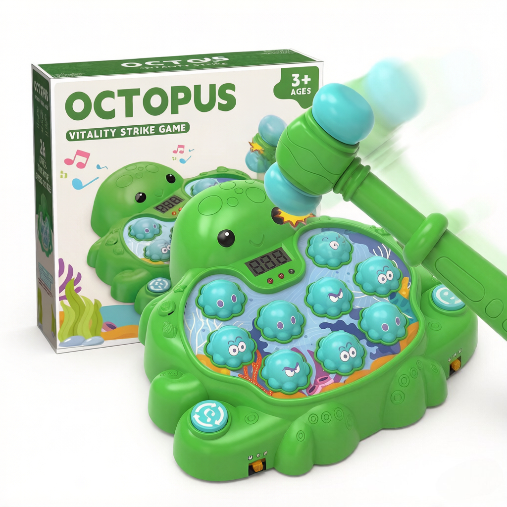 Kids Toys 2 Year Old - 2Pcs Octopus Whack-a-Mole Toy with light