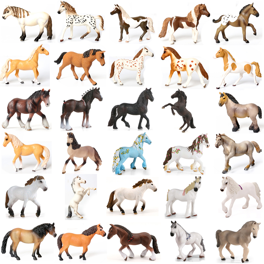 Kids Toys Horse - Realistic Horse Model Clydesdale,Mustang,Exmoor Stallion,Spotted Horses