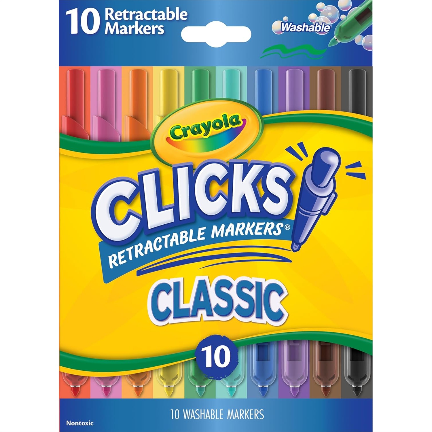 Crayola Art Supply - Crayola Clicks Retractable Tip Markers 10ct,