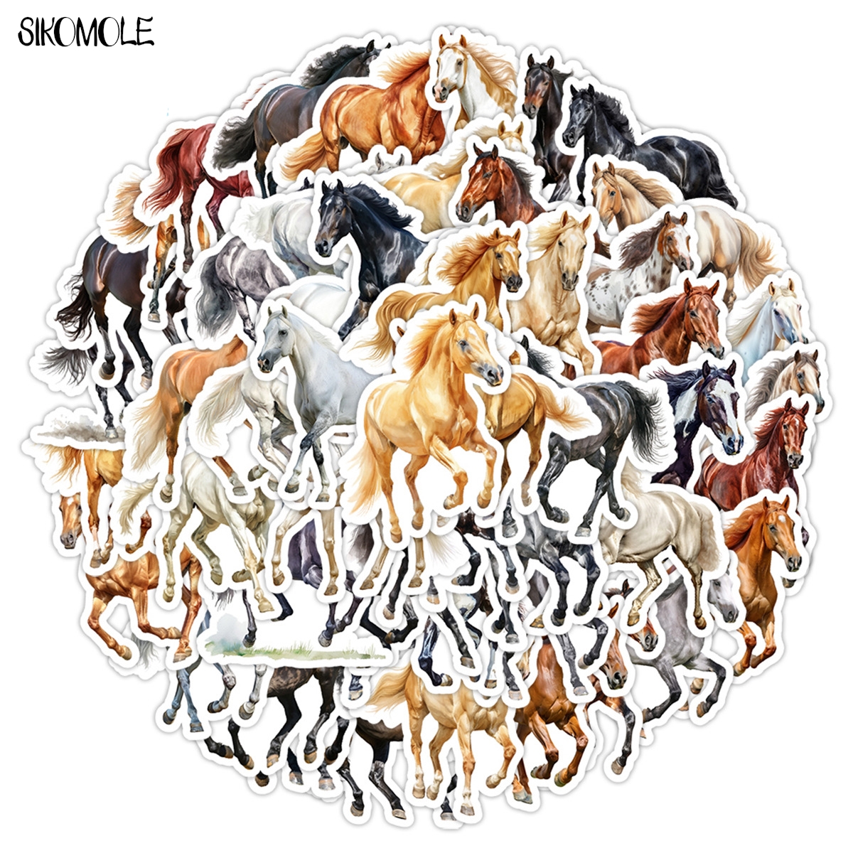10/30/50PCS Watercolor Horse C - Kids Toys Horse incelemesi ve fiyatı