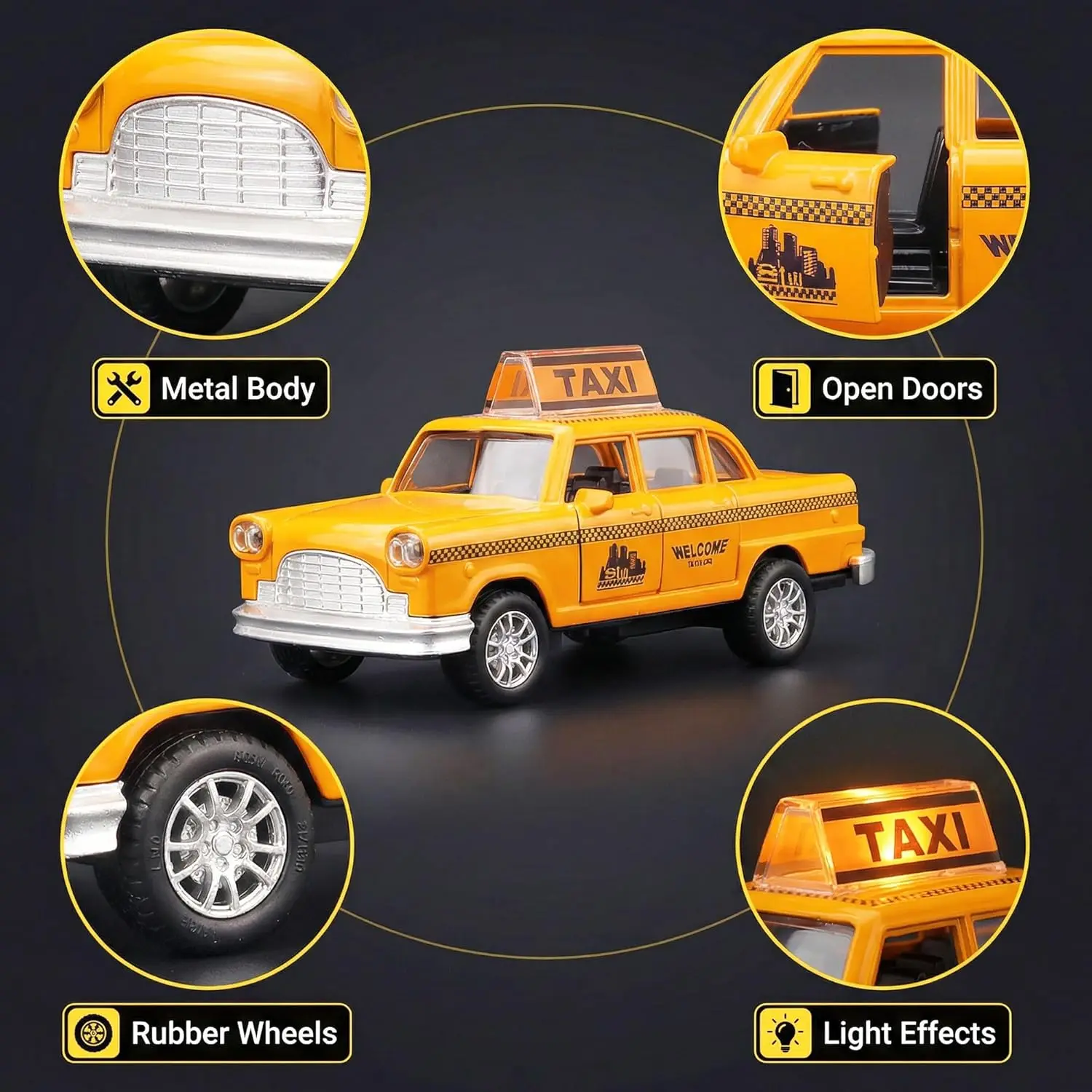 1/32 Diecast NYC Taxi Cab Allo - Kids Toys Nyc incelemesi ve fiyatı