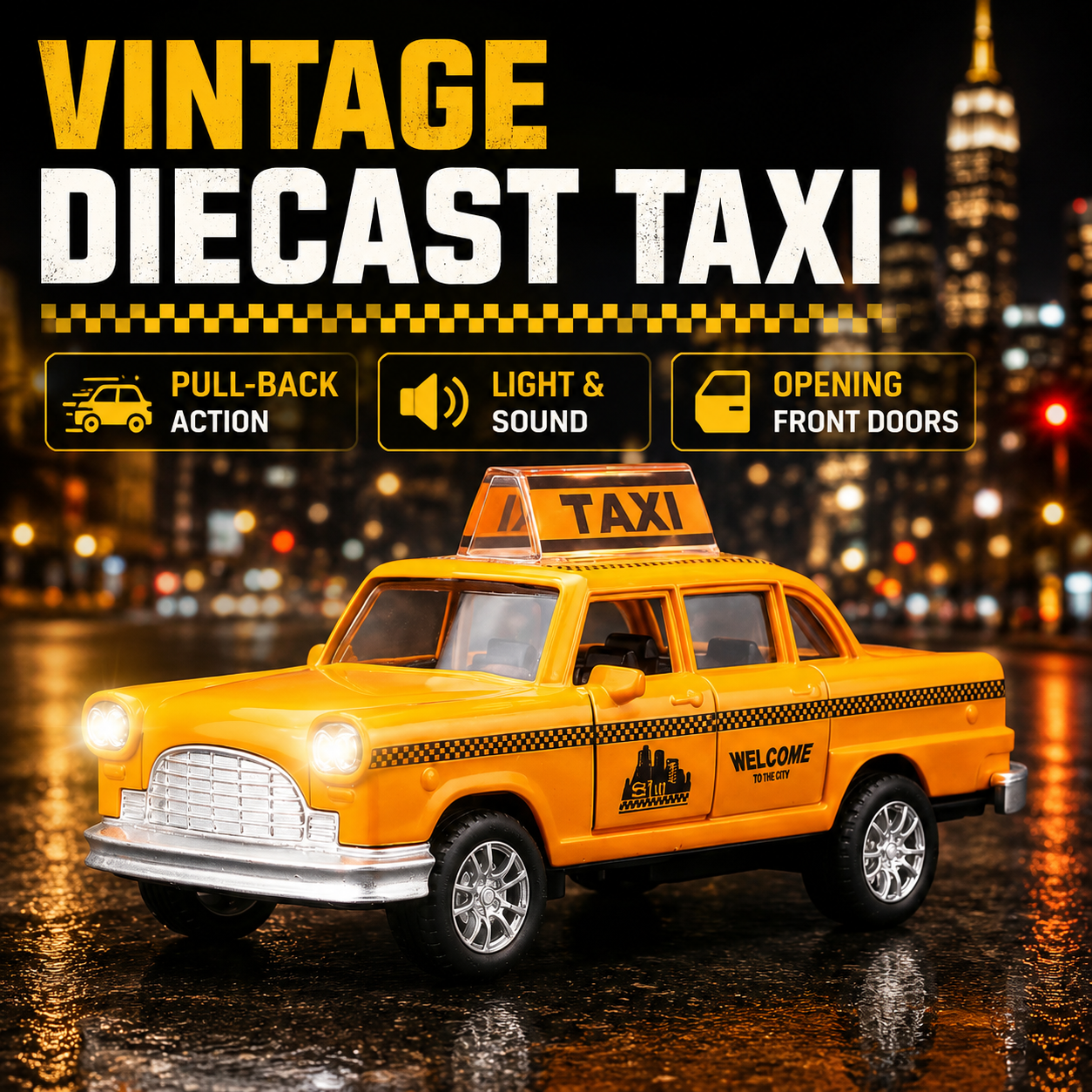 Diecast NYC Yellow Taxi Toy Ca - Kids Toys Nyc incelemesi ve fiyatı
