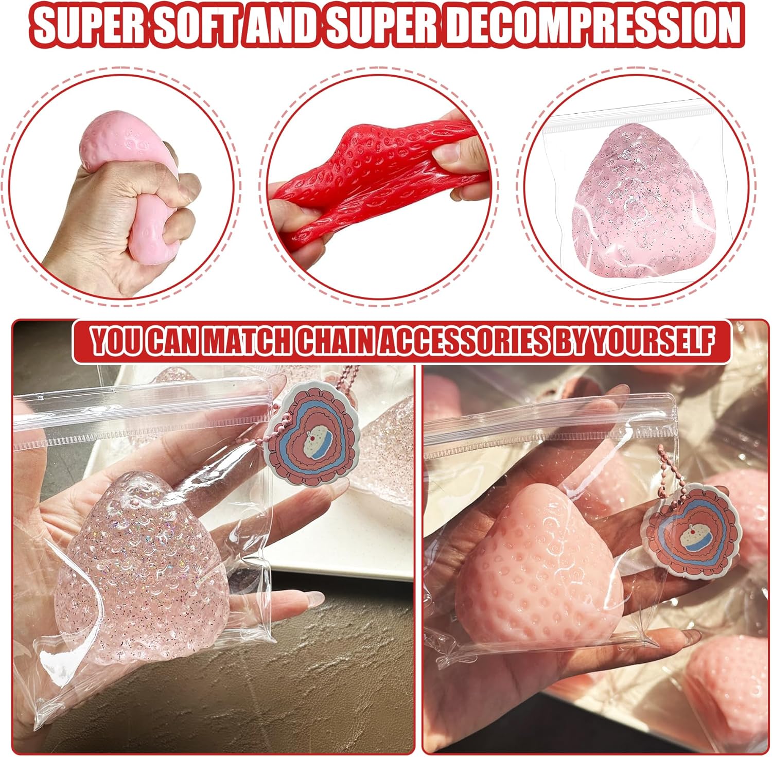 3Pcs Big Taba Squishies Strawb - Kids Toys Idea incelemesi ve fiyatı