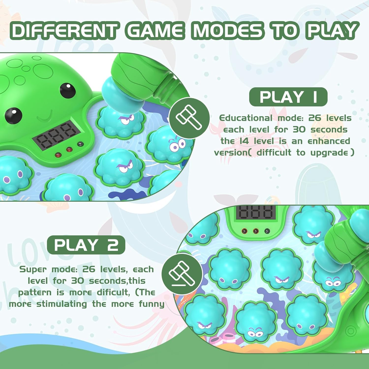 2Pcs Octopus Whack-a-Mole Toy  - Kids Toys 2 Year Old incelemesi ve fiyatı