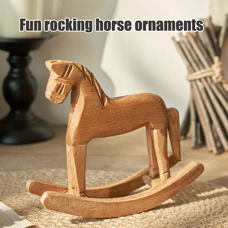 1Pcs Wooden Crafts Rocking Hor - Kids Toys Horse incelemesi ve fiyatı