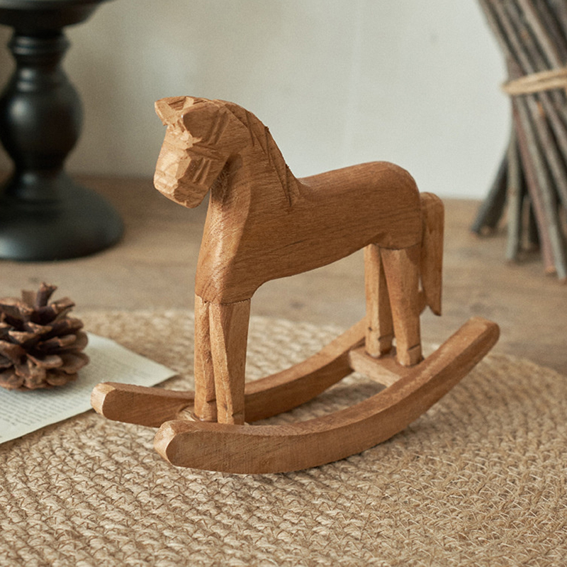 1Pcs Wooden Crafts Rocking Hor - Kids Toys Horse incelemesi ve fiyatı