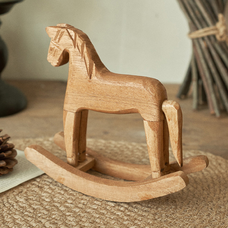 1Pcs Wooden Crafts Rocking Hor - Kids Toys Horse incelemesi ve fiyatı