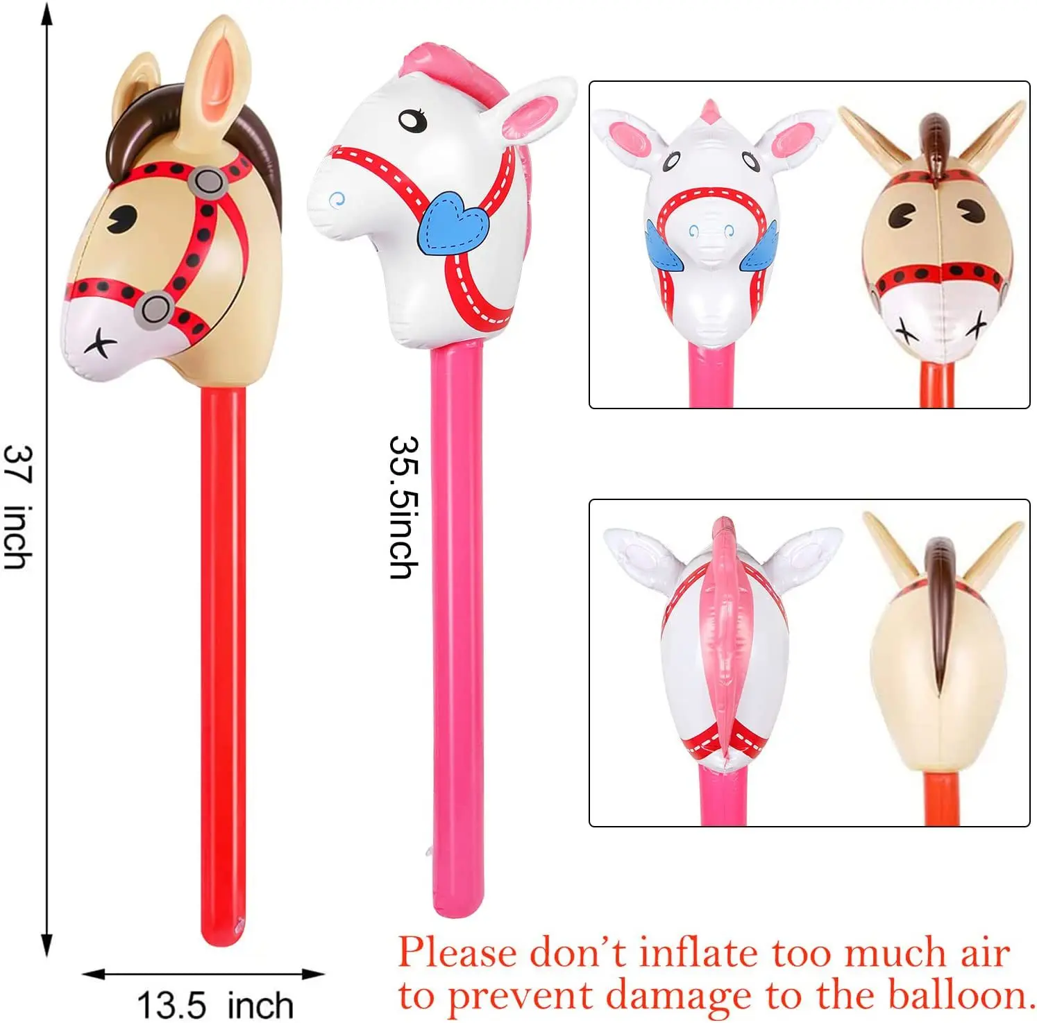 2Pcs Horse Head Stick Balloon  - Kids Toys Horse incelemesi ve fiyatı